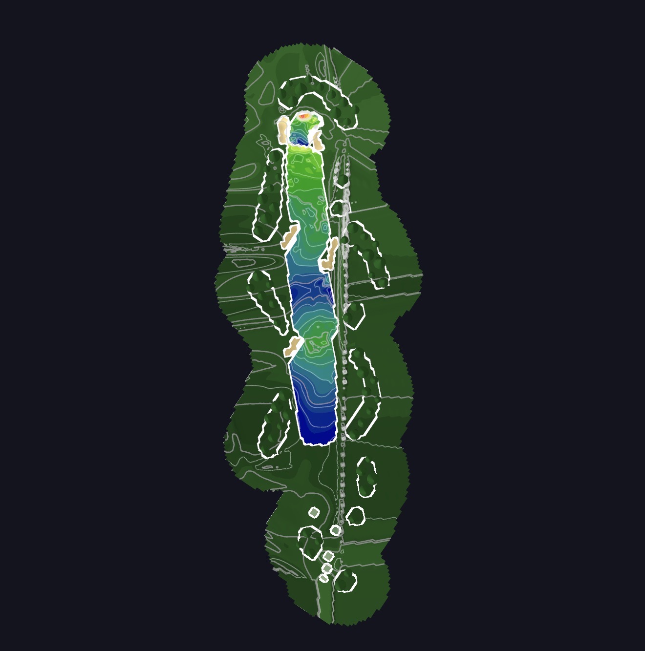 Green contour heatmap