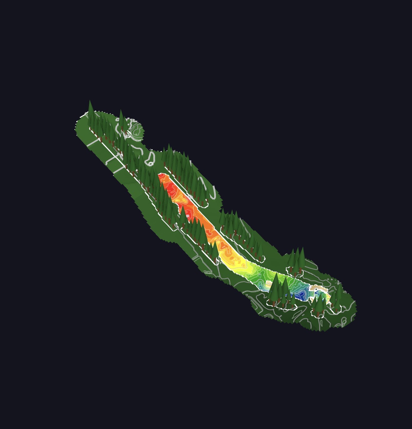 Full-hole 3D contour render