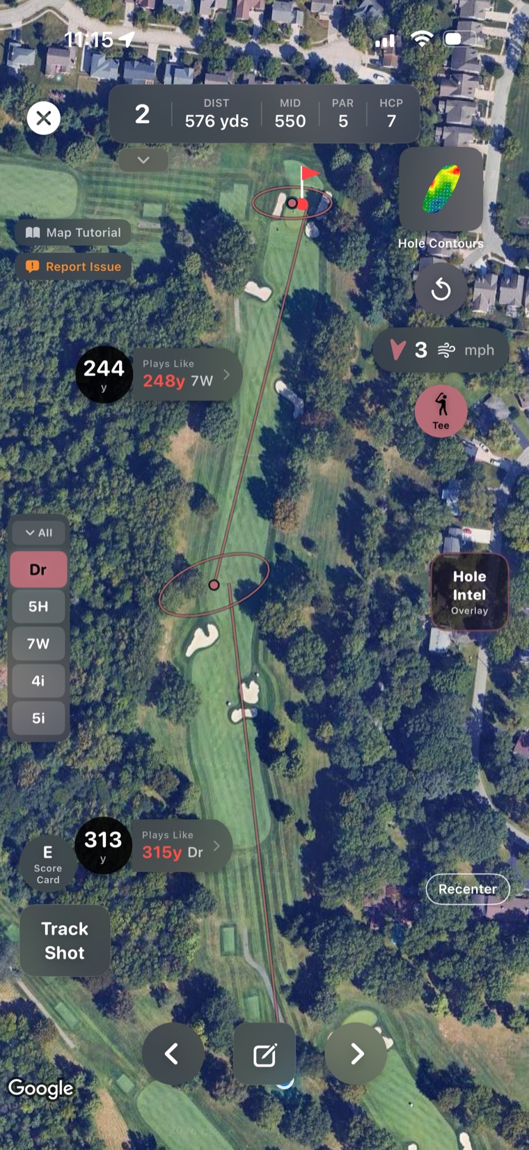 Satellite view of the hole