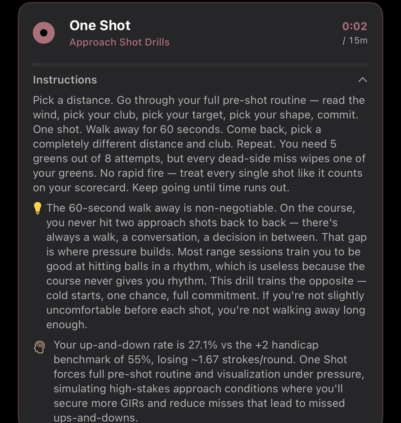 Practice tool detail